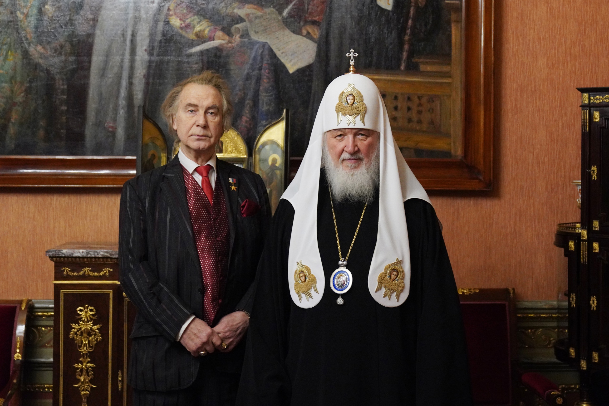 14 февраля 2025 г. состоялась встреча Героя Труда Российской Федерации, Народного художника СССР, академика РАХ А.М.Шилова со Святейшим Патриархом Московским и всея Руси Кириллом