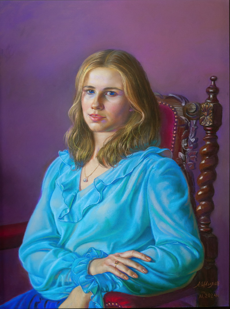 Портрет Елизаветы. Бумага, пастель. 2024 г.