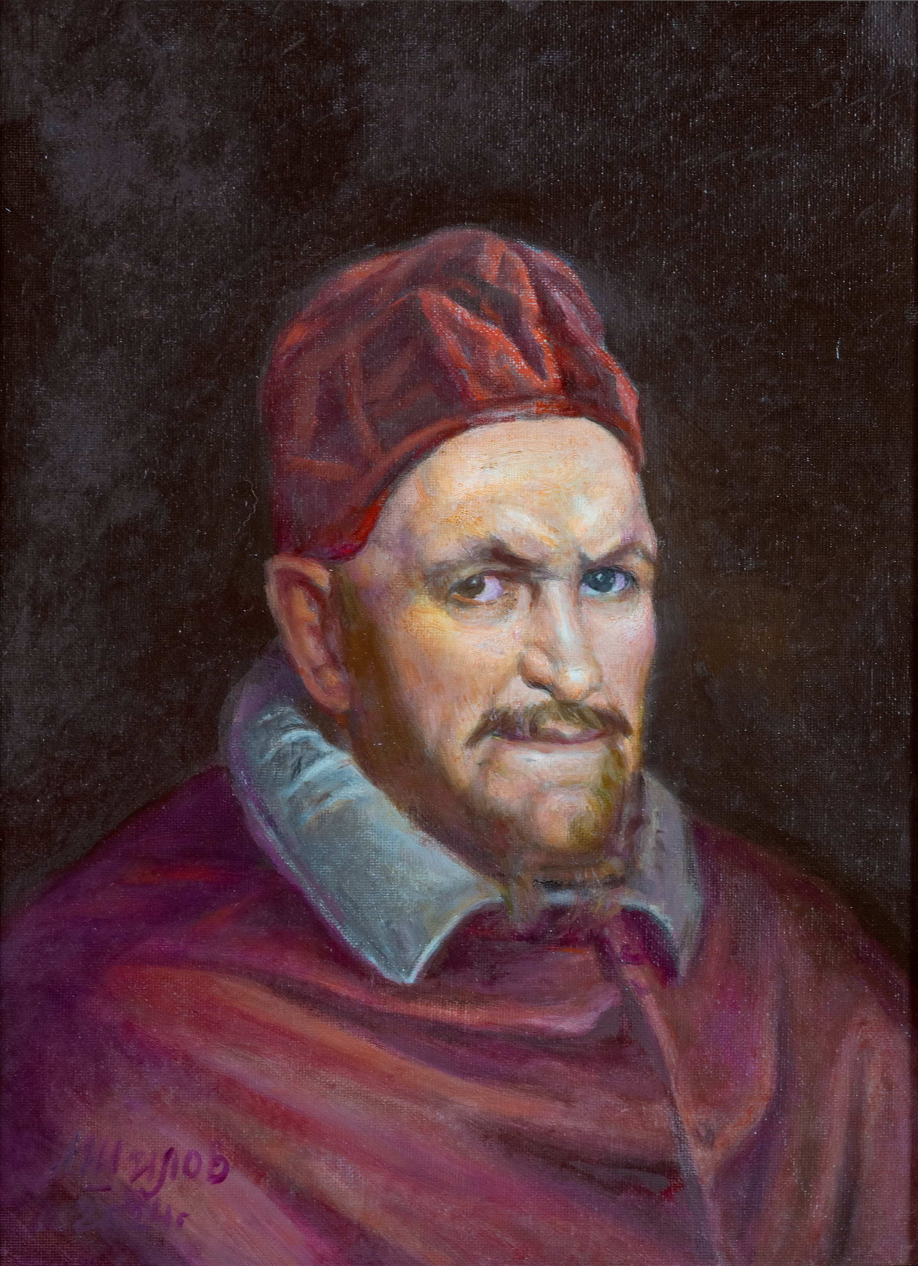 Копия с картины Д. Веласкеса «Портрет папы Иннокентия X». Холст, масло. 2024