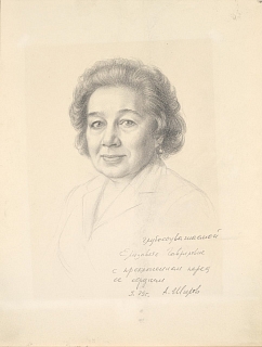 Портрет Елизаветы Гавриловны. Бумага, карандаш. 1979 г.