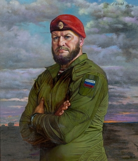 Сергей Афанасьев, Капитан 6-го Отряда Центра Специального Назначения «Витязь» Федеральной Службы Войск Национальной Гвардии РФ. Холст, масло. 2025 г.